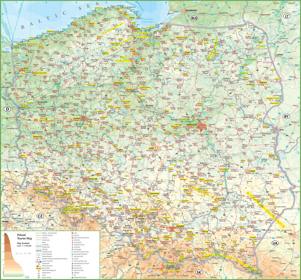 Poland attractions map