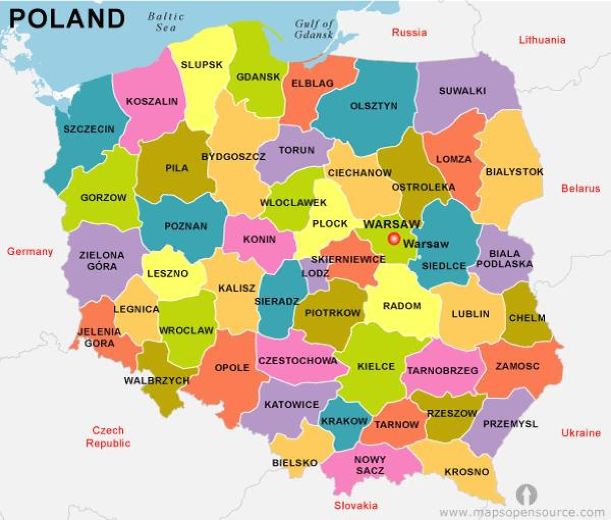 map of Poland country