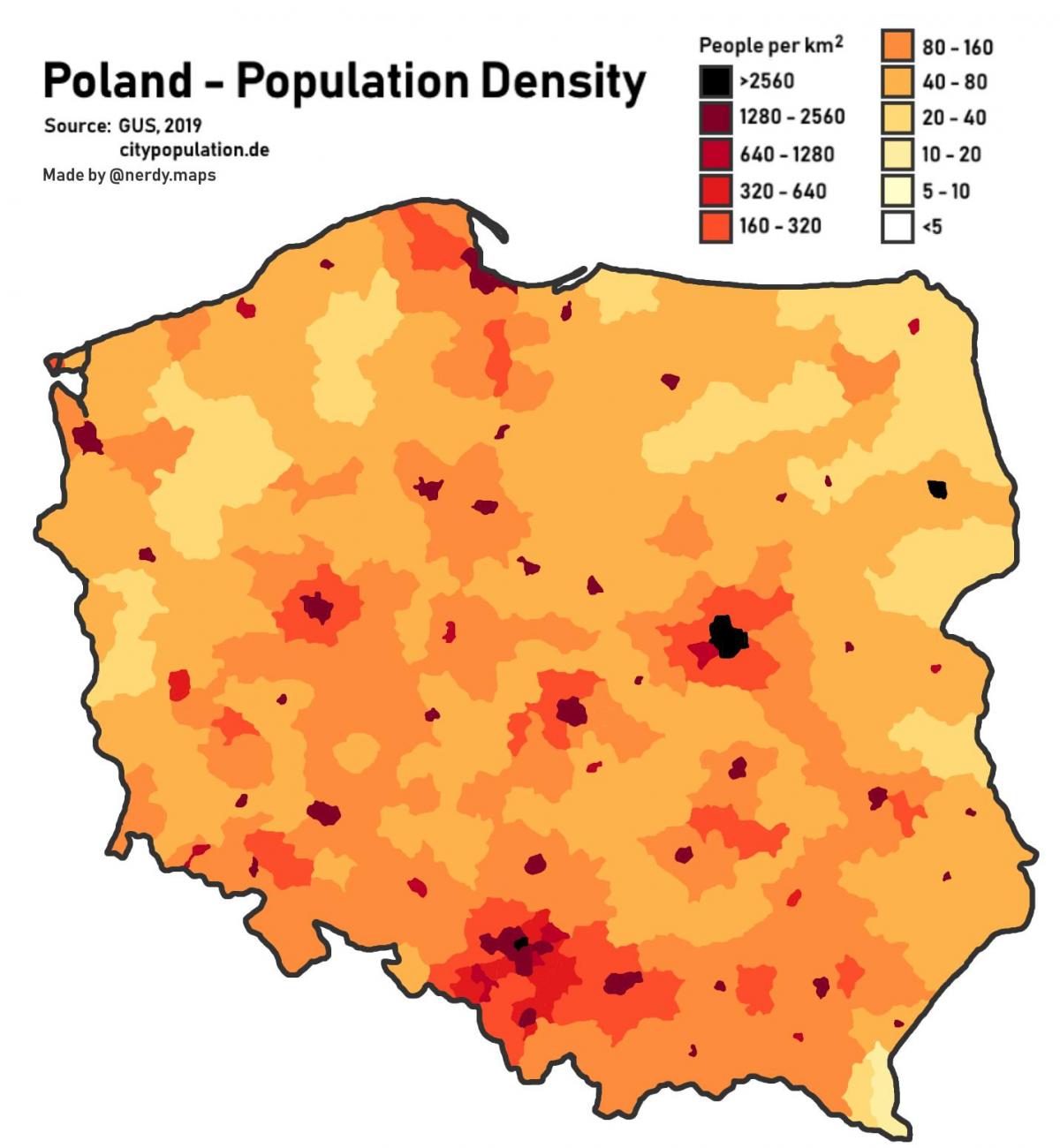 map of Poland population