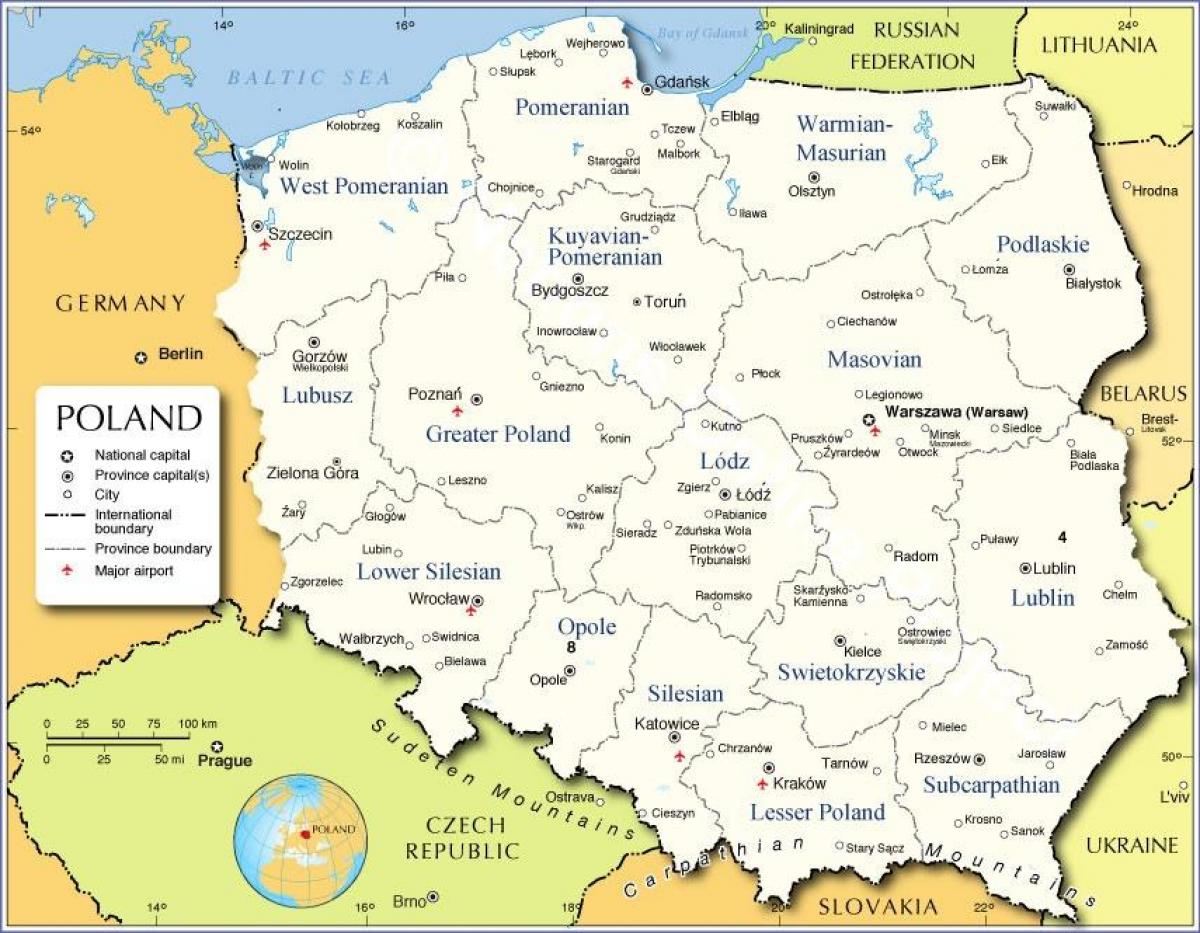 map of Poland regions