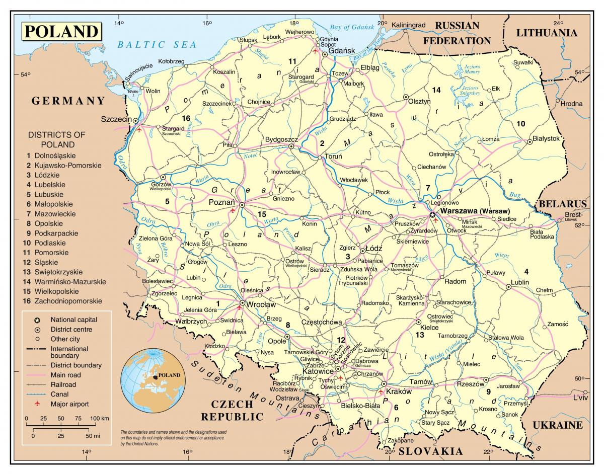 map of Poland transports