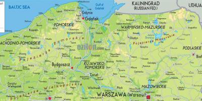 Map of northern Poland