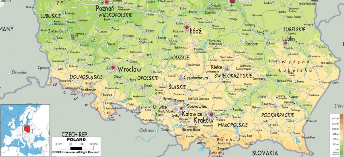 map of southern Poland