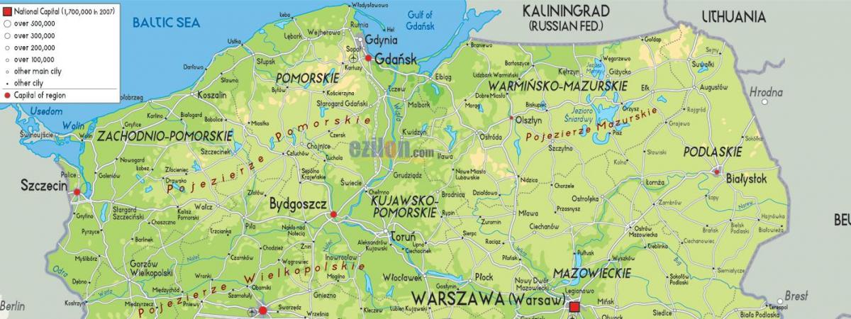map of northern Poland