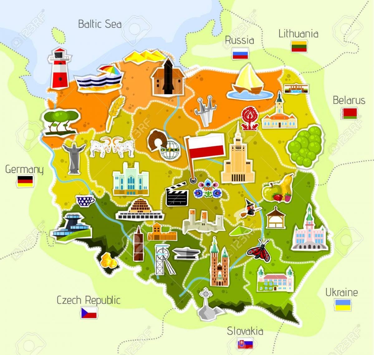 map of Poland monuments