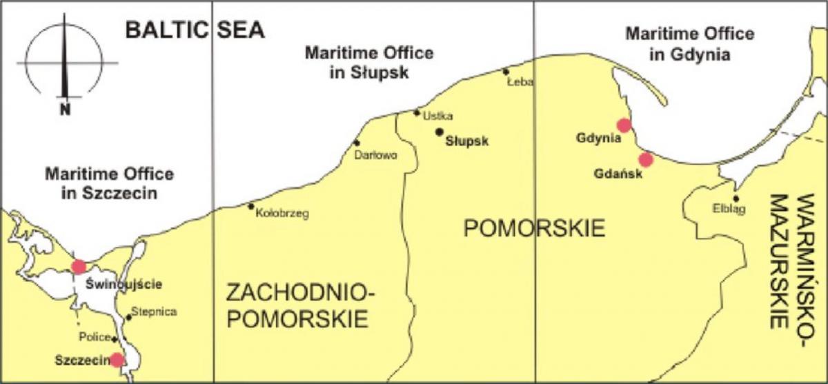map of Poland ports