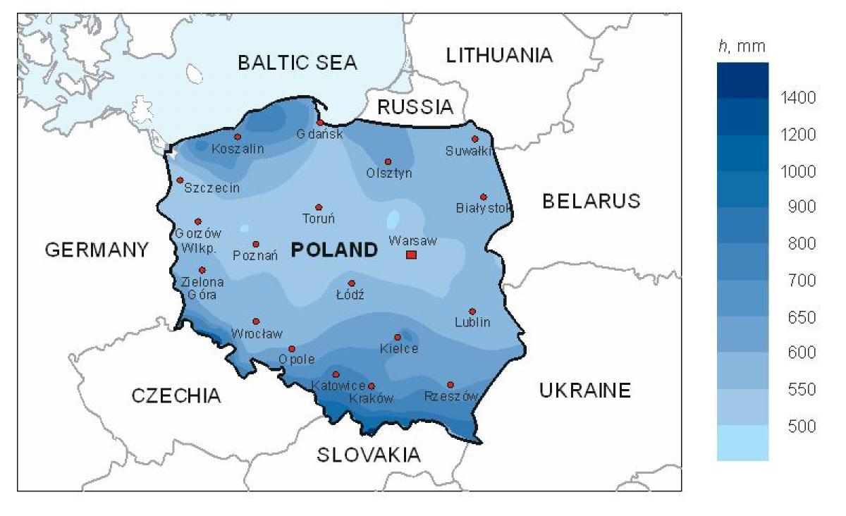 map of Poland rain