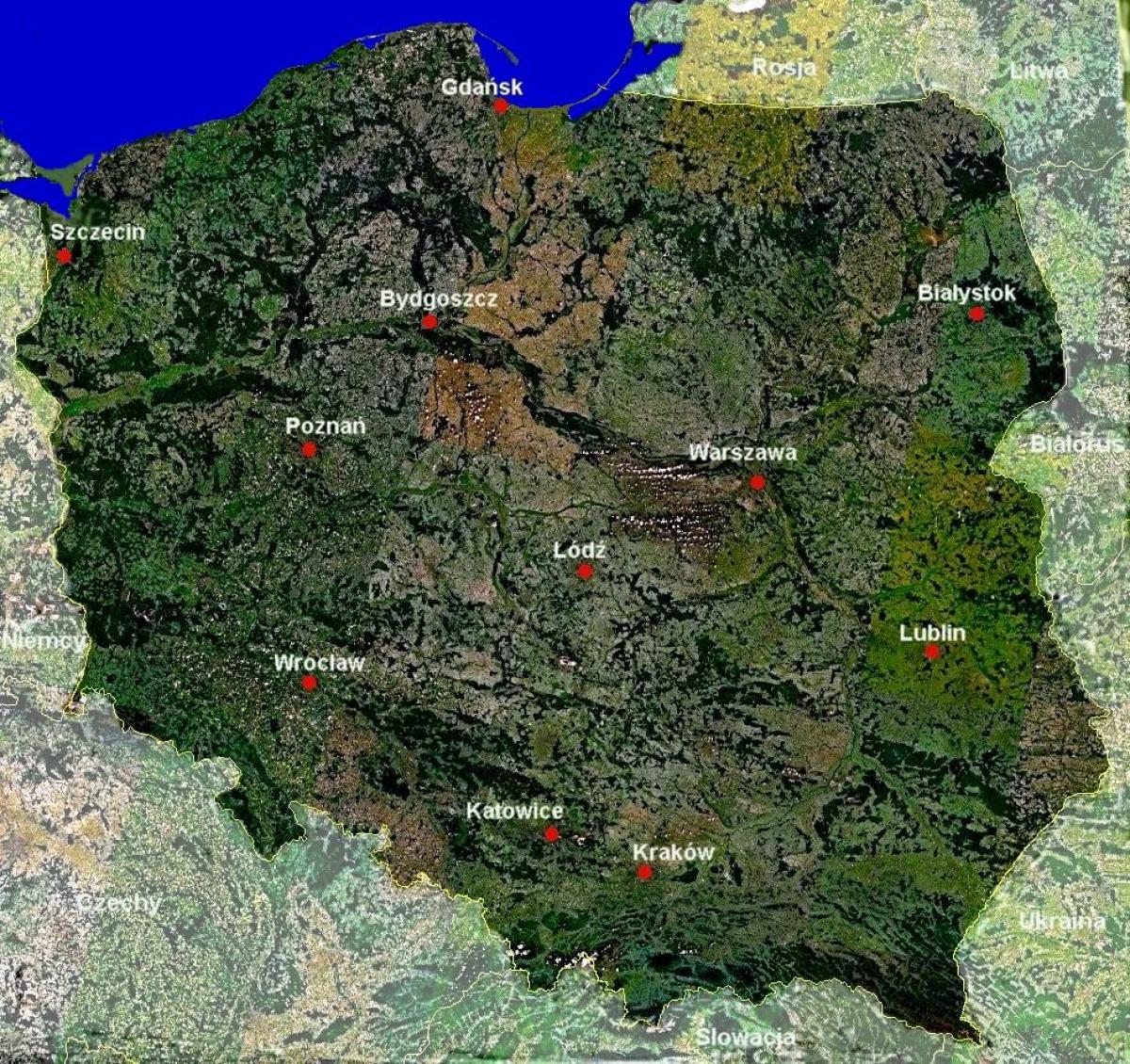map of Poland satellite