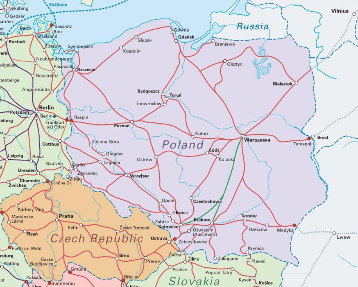 map of Poland train