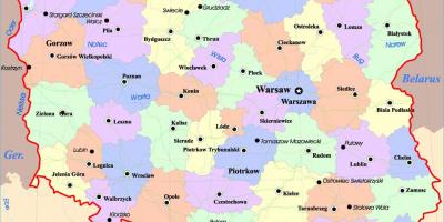 Map of Poland cities