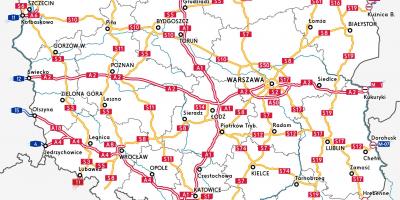 Map of Poland highway