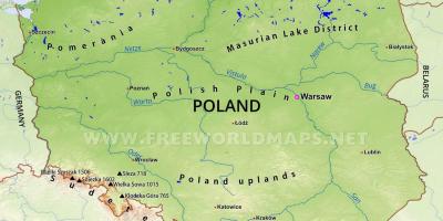 Map of Poland mountains