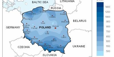 Map of Poland rain
