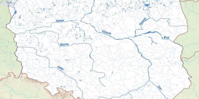 Map of Poland rivers