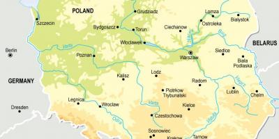 Map of Poland topographic