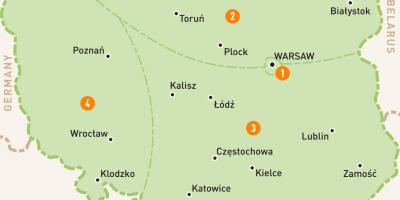Map of Poland western
